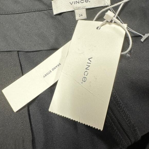 Vince NWT Black Straight Leg Wool Blend Trousers Plus Size 24 Flat Front Pockets - Picture 6 of 12